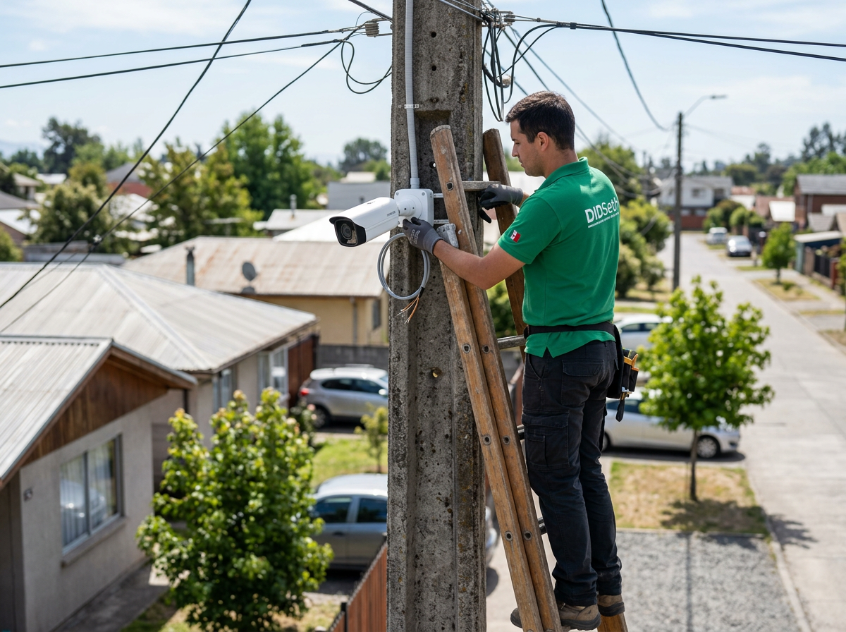 Solar-powered 4K PTZ camera mounted on an outdoor pole